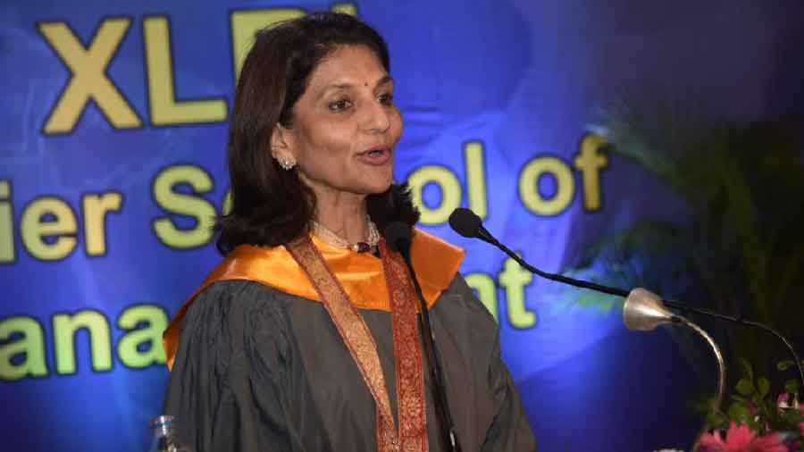 Dr. Preetha Reddy, executive vice-chairperson, Apollo Hospitals Enterprise Limite addressing the  XLRI  convocation function at Tata Auditorium on Saturday evening