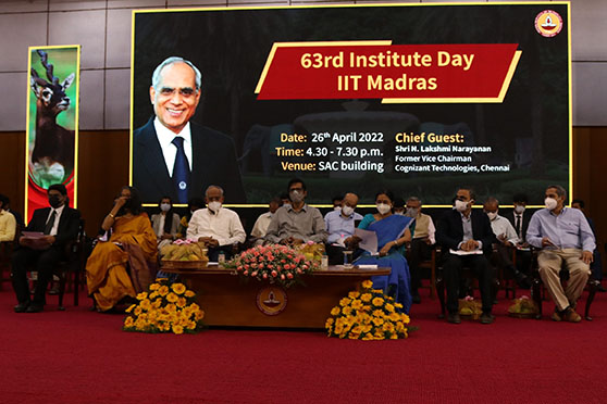 Dignitaries attending the 63rd Institute Day of IIT Madras on April 26.   