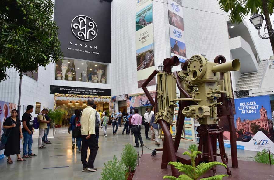 Visitors at the Kolkata International Film Festival on Wednesday