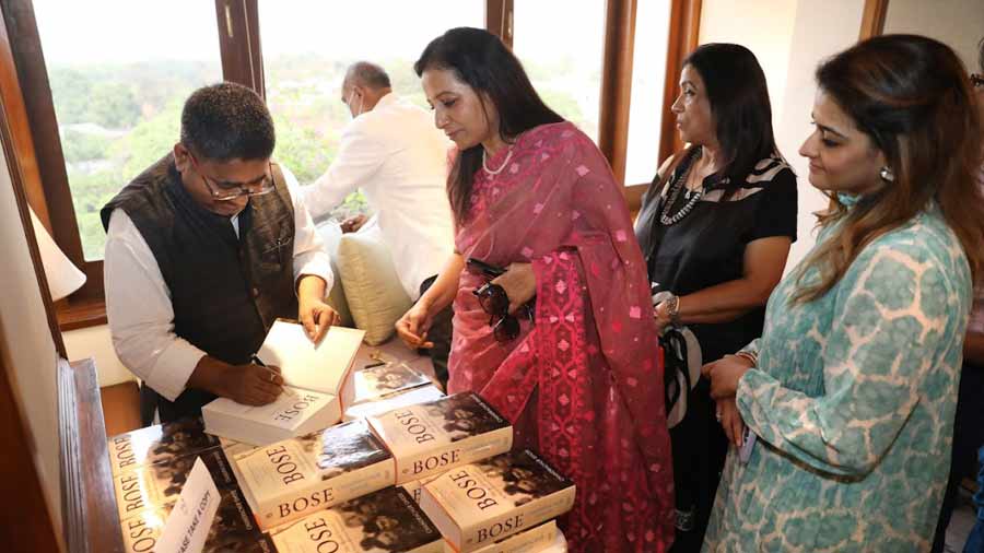 Ghose signing his book at the end of the session