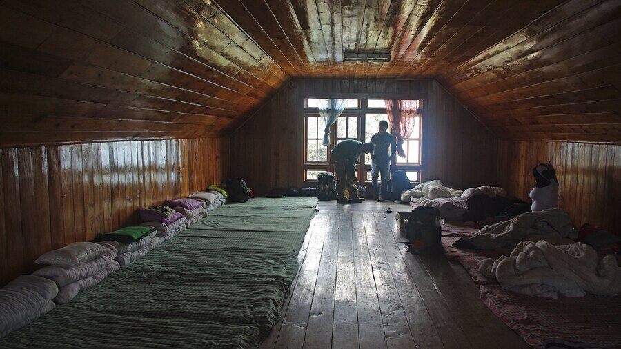 There are options for basic accommodations within the sanctuary including the Guras Kunj Trekkers Hut 