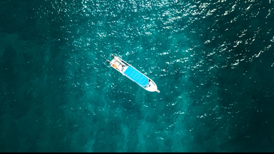 In the book, God is pulled out of the water into a lifeboat.