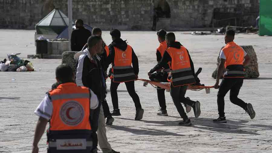The Palestinian Red Crescent accused the police of beating one of their medics