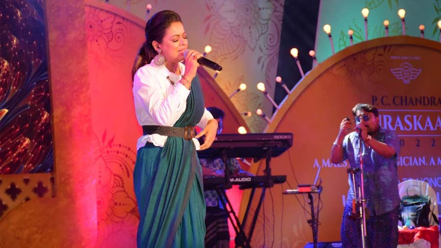 Iman Chakraborty performs at the event