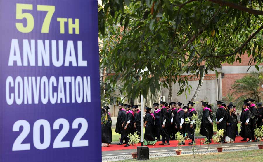 The Indian Institute of Management, Calcutta, held its 57th annual convocation on Friday. The convocation was held at the institute campus in offline mode after a gap of two years. The 2021 convocation was held online