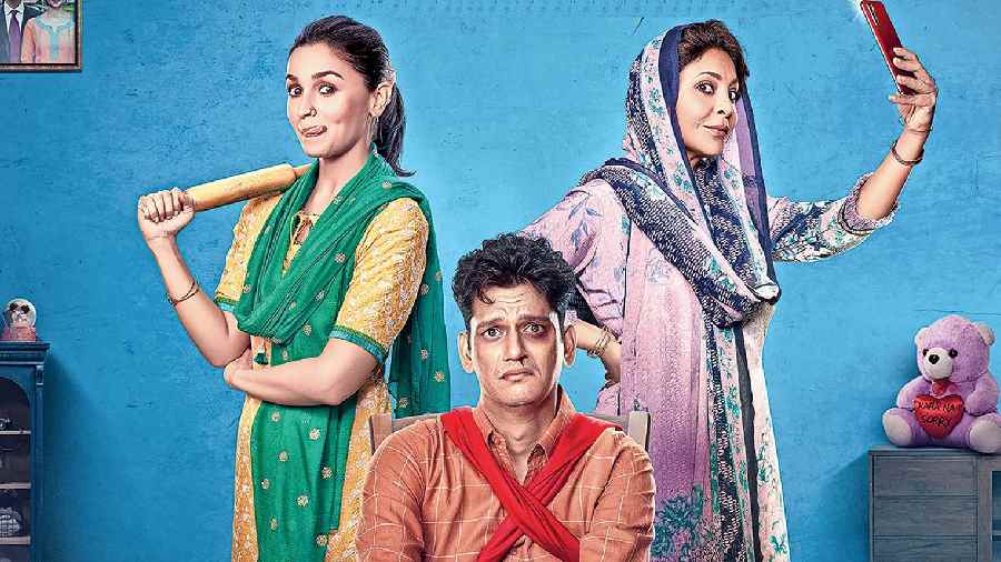Alia Bhatt, Vijay Varma and Shefali Shah in Darlings, streaming on Netflix