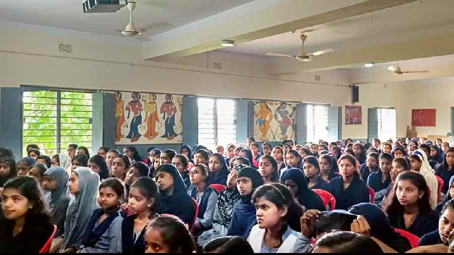 An awareness programme against child marriage at Laskarpur High School, Murshidabad