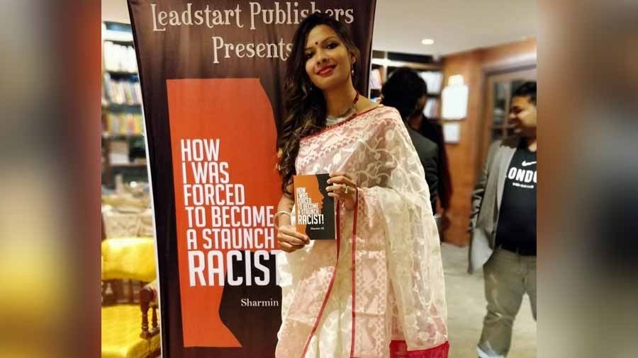 Sharmin at the launch of her second book