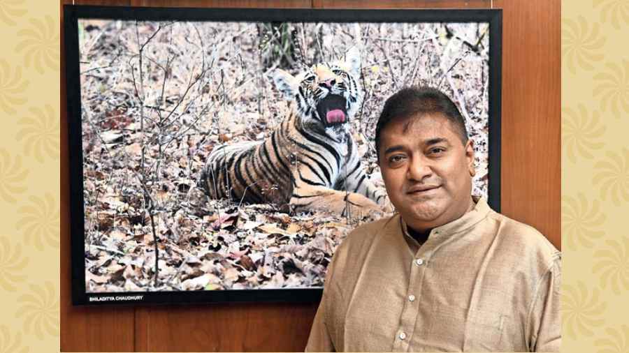 “This exhibition is extremely close to my heart. More than an exhibition, the photos are more about spreading awareness about wildlife and the majestic animal. Every time I see a tiger, my reaction is always the same as the first time I saw one, as a child. The magic lies in the stripes,” said Shiladitya Chaudhury.