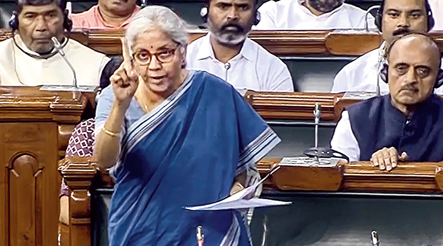 Nirmala Sitharaman speaks in the Lok Sabha on  Monday. 