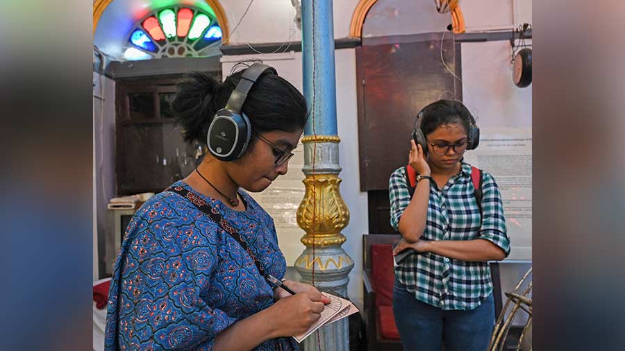 Visitors at the exhibition