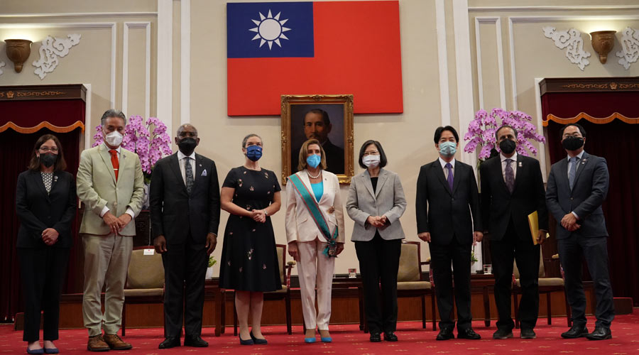 Nancy Pelosi and her delegation met with the President of Taiwan