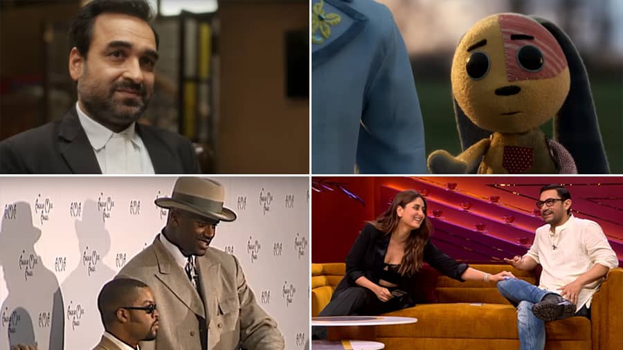 Stills from ‘Criminal Justice Adhura Sach’, ‘Koffee with Karan’, ‘Lost Ollie’ and ‘Legacy: The True Story of the LA Lakers’. 