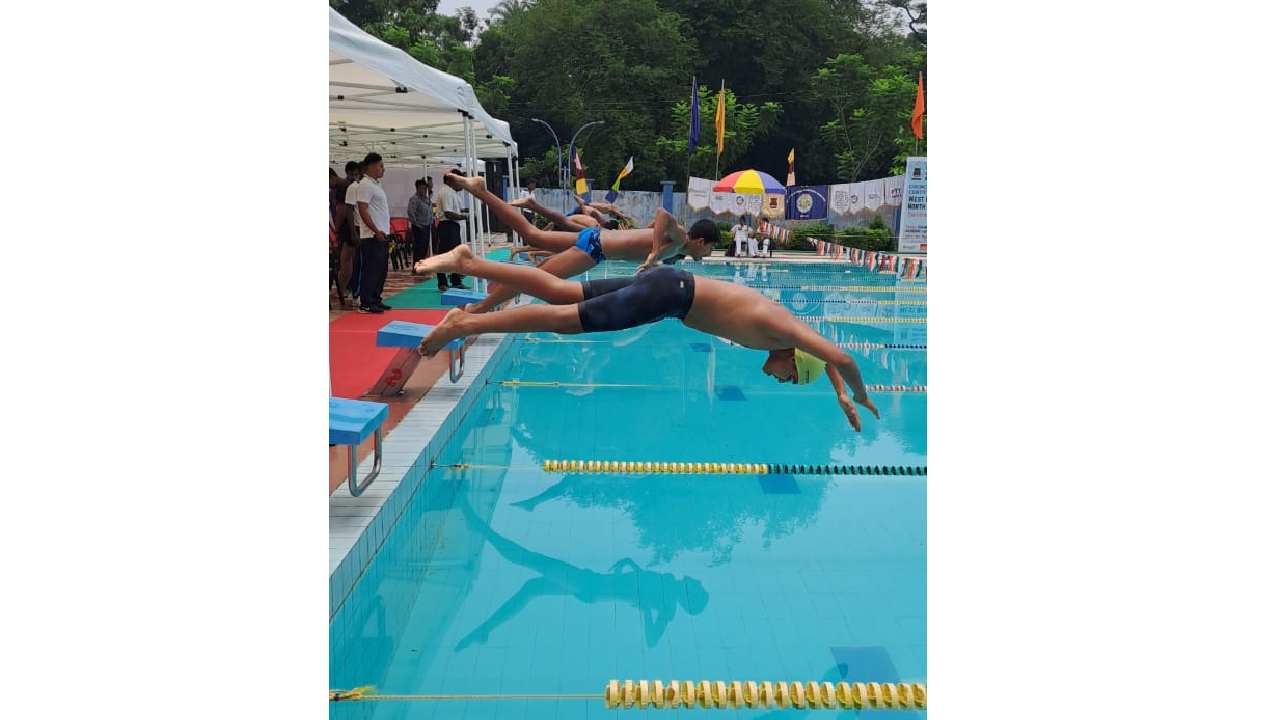 Students at the Swimming Competition hosted by Douglas Memorial Higher Secondary School Barrackpore