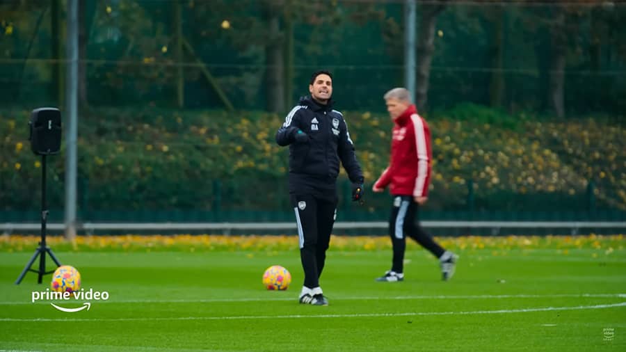 Arsenal manager Mikel Arteta at the training centre. 