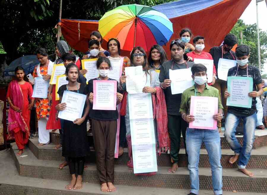 A demonstration demanding employment, education, and quota for transgender persons in government offices on Friday 