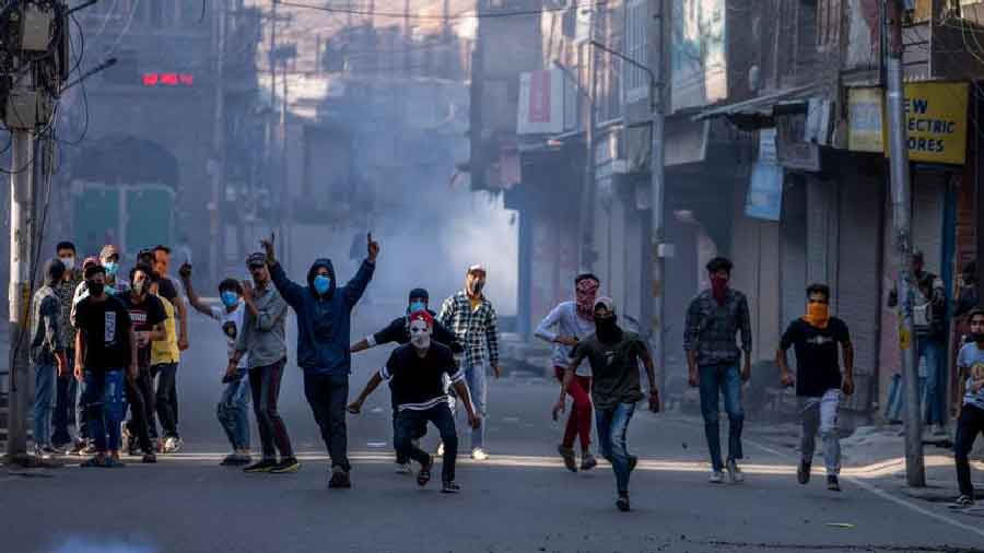 Representational Picture of a protest in Jammu & Kashmir