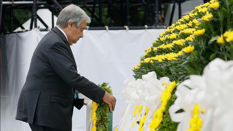 UN Secretary-General Antonio Guterres is the second UN leader to participate in the annual ceremony of the atomic bombing