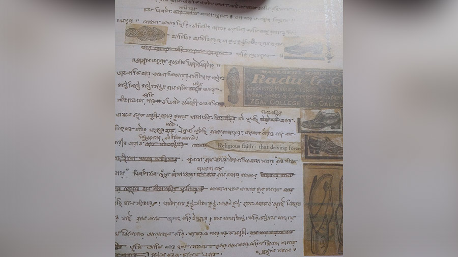 When Bharat returns to Ayodhya with Ram’s paduka, an insertion of a Radu shoes advertisement from a newspaper is noted 