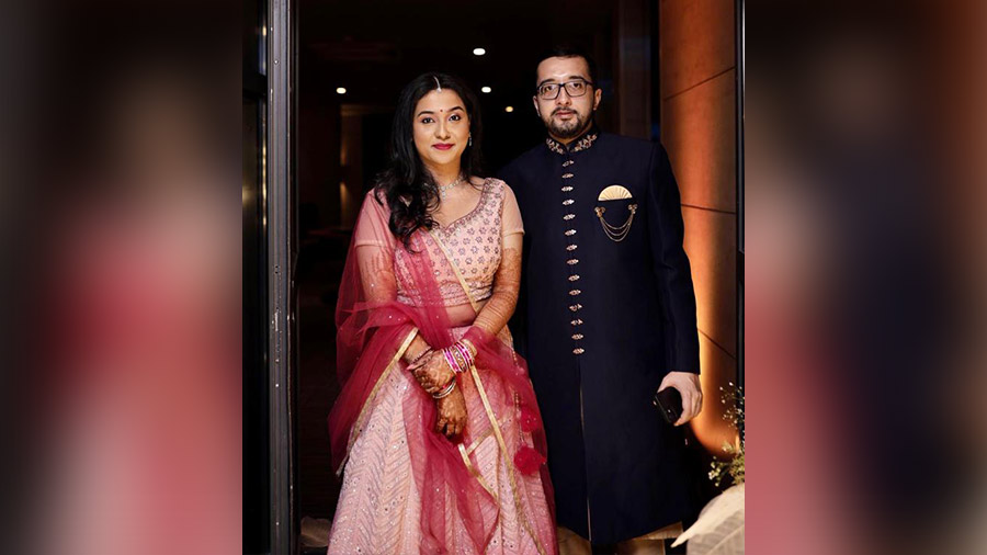 Debopom with his wife Sneha Basu Goswami