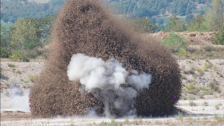 The Italian army conducted a controlled explosion after the bomb had been cleared from the river