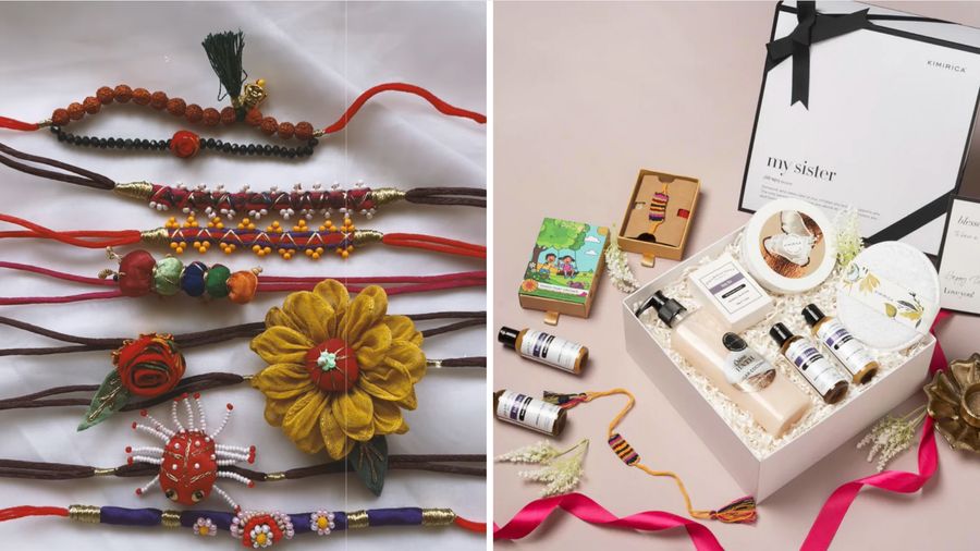 Rakhis by Nomad and Gift hampers by Kimirica