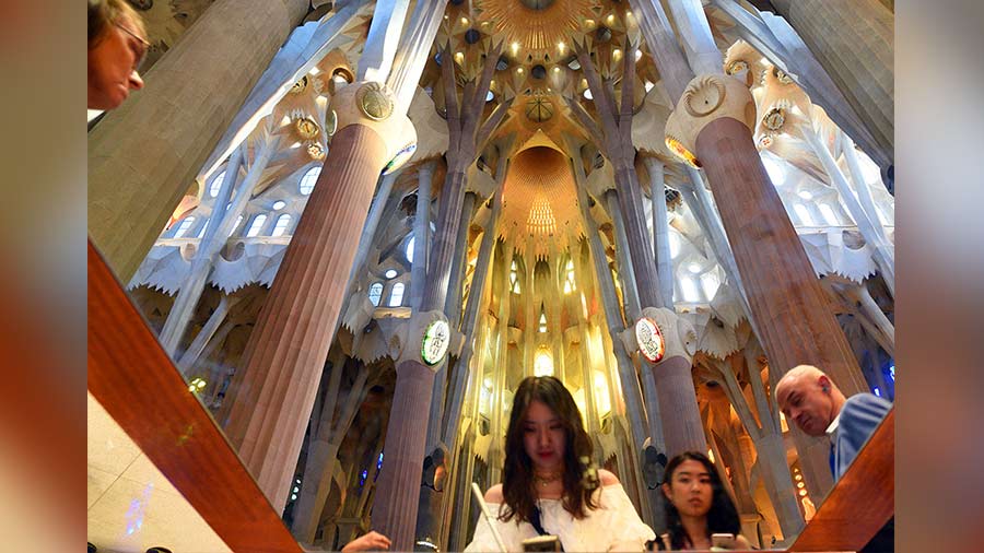 The best time to visit La Sagrada Familia is late afternoons, when you can see the play of light