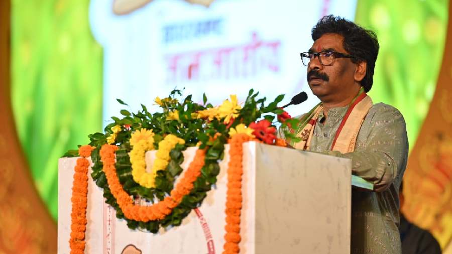  Chief Minister Hemant Soren speaks at the event
