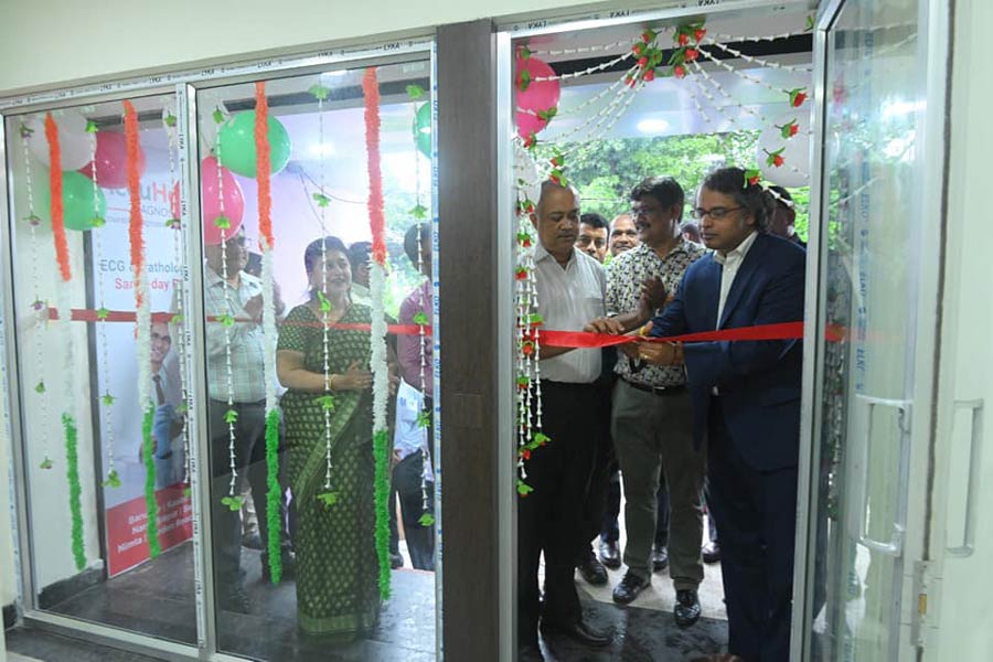 Officials of Kolkata Metro inaugurate a diagnostic centre at Mahanayak Uttam Kumar station on Wednesday. Daily commuters can make use of its services from 7am to 7pm.