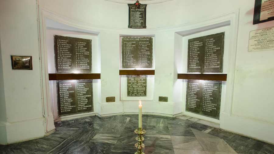 The plaques listing the names of fallen soldiers were moved to St John’s Church in 1959