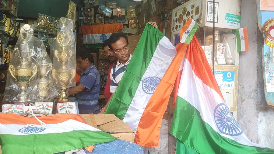 Subhadip Bhattacharya buys flags for his office building