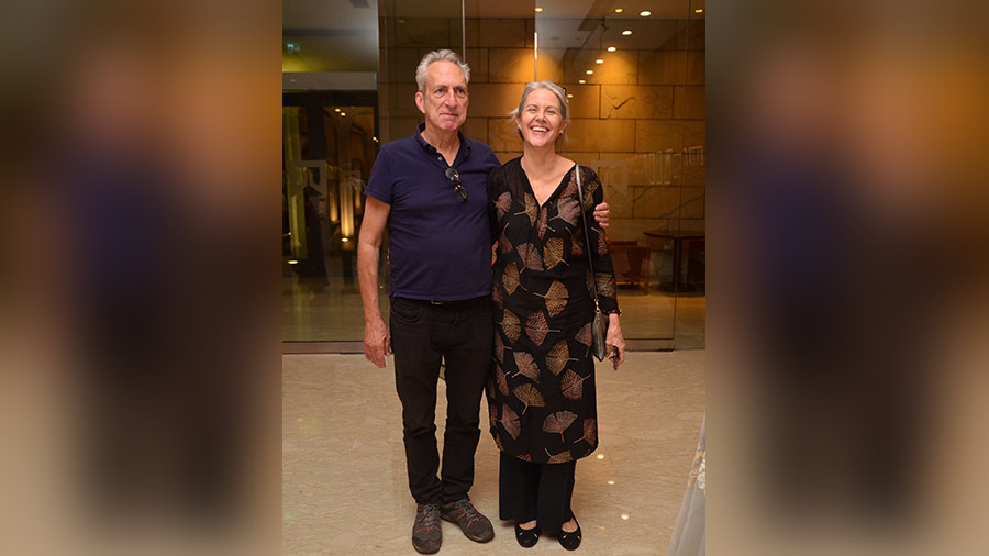 Rowan Ainsworth, consul general of Australia in Kolkata (right), with her husband