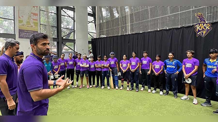 The interactive session was held with 40 cricketers at the state-of-the-art indoor facility at Eden Gardens.