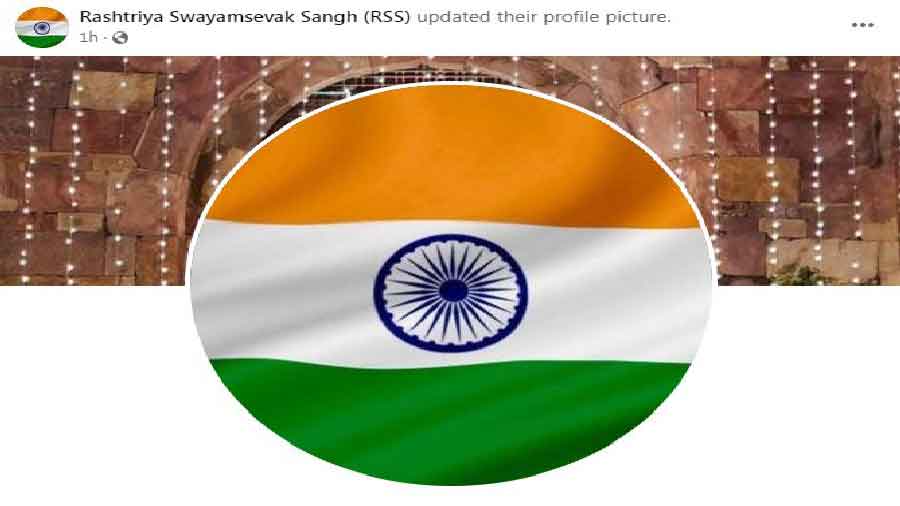 Tricolour - RSS changes profile pictures of its social media accounts to  national flag from its traditional saffron flag - Telegraph India