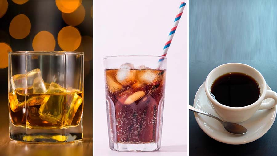 Things to cut down — alcohol, sugary drinks and caffeine-rich drinks 