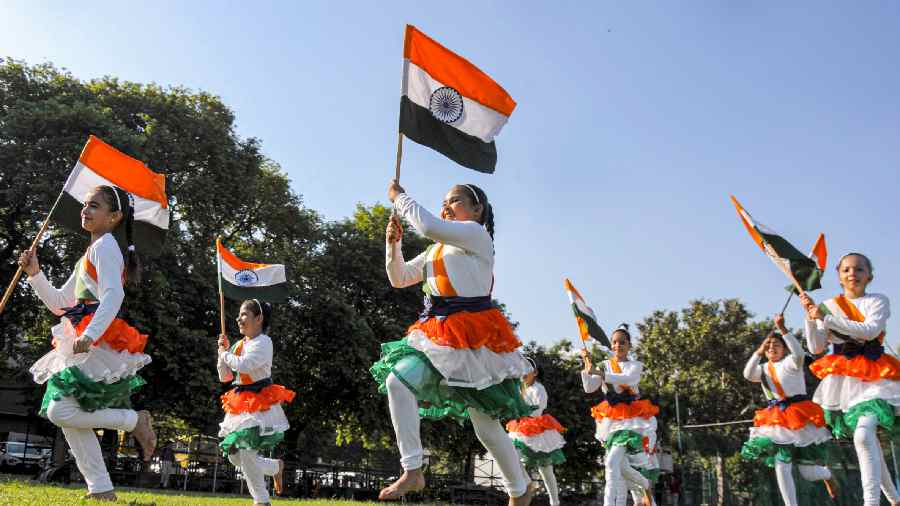 Students enjoy the celebrations in Amritsar