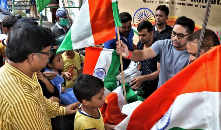 The Indian Museum distributed the Tricolour and food packets to underprivileged children on Saturday, ahead of the 75th Indian Independence Day on August 15.