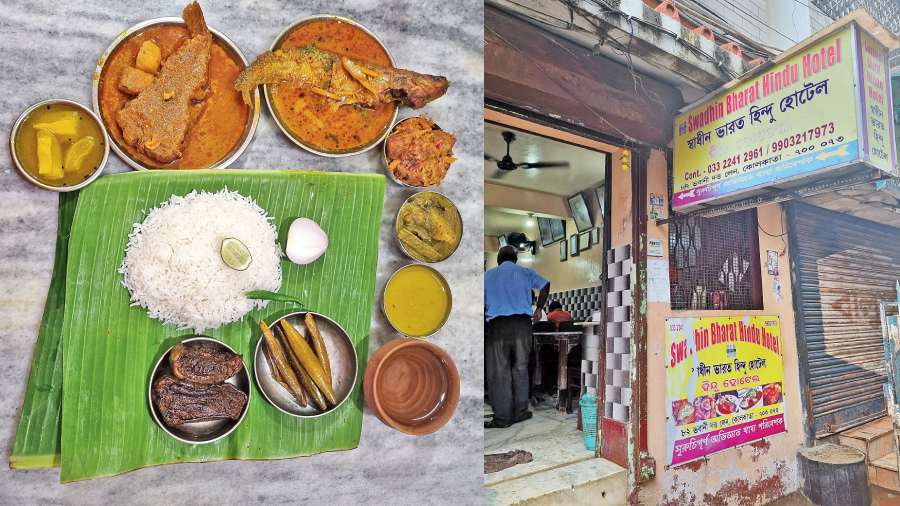 Swadhin Bharat Hindu Hotel has been serving its traditional items Puisaager Chochchori and Uchchhe-Shukto since time immemorial
