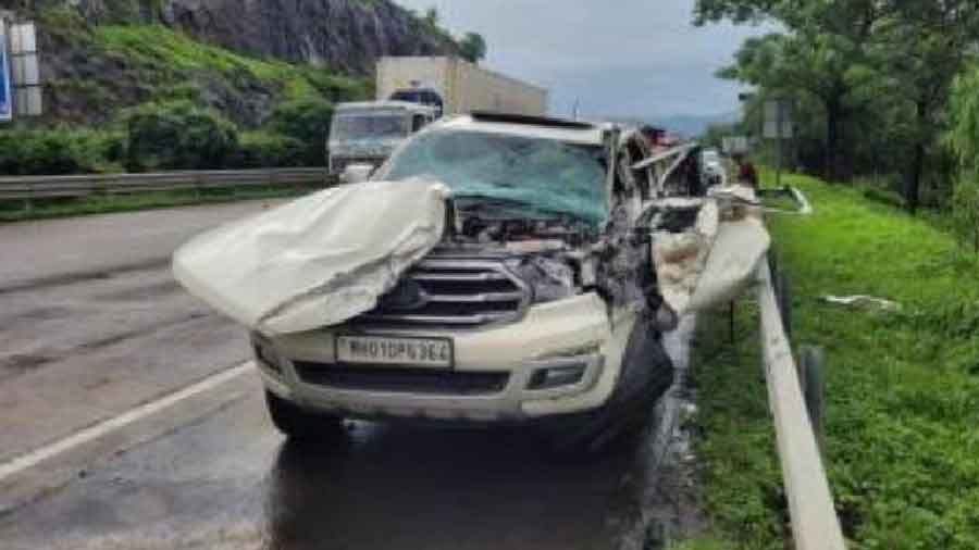 The crashed car