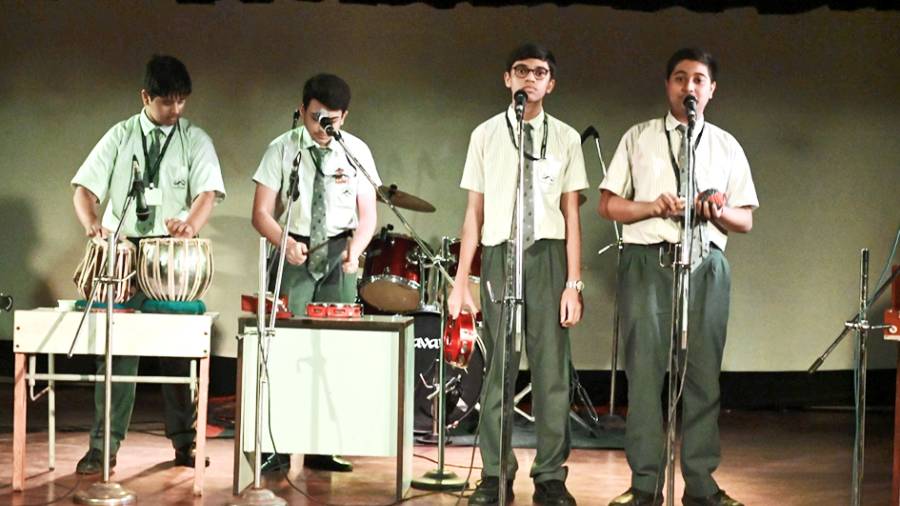 Students perform at Birla Bharati fest on Saturday