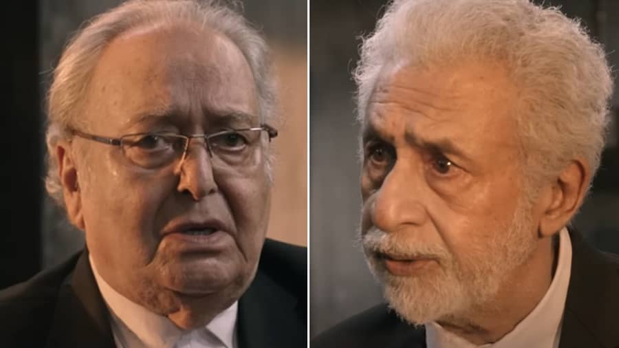 (L-R) Soumitra Chatterjee and Naseeruddin Shah in A Holy Conspiracy
