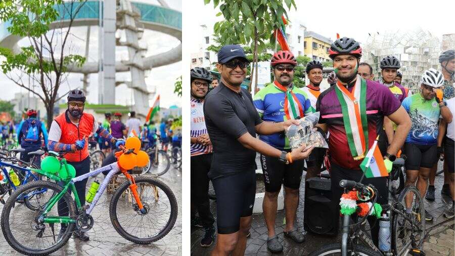 (Left) Rohit Bhagat and (right) Abhijeet Das were given special prizes for the best decorated steeds