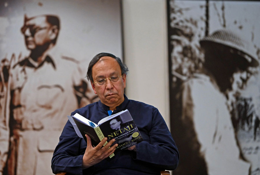 Historian Sugata Bose read out excerpts from the book of essays by his mother at the launch