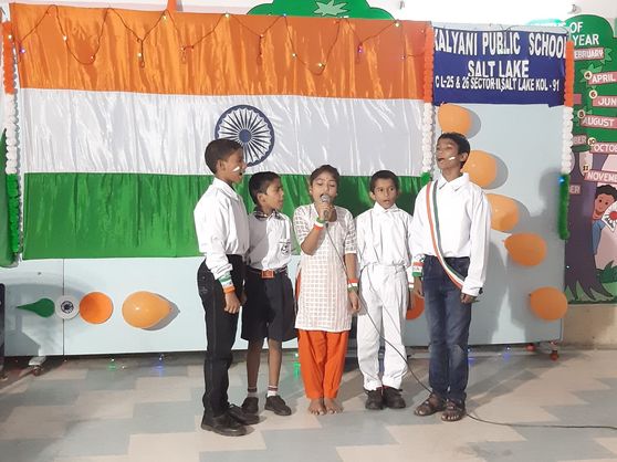 A cultural programme was arranged inside the school premises of Kalyani Public School - Salt lake. Where the teachers and students collaborated to arrange a splendid event on the occasion of Independence Day
