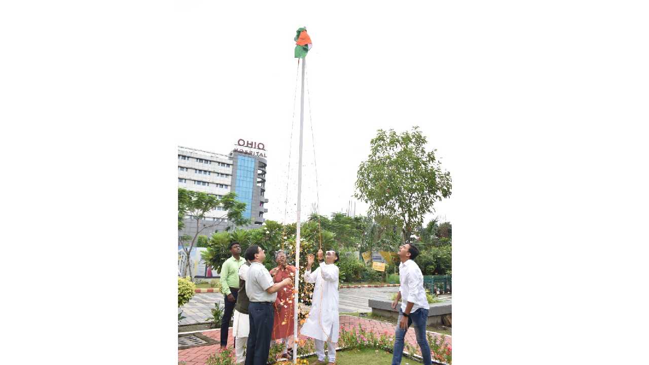 Sister Nivedita University hoisted the flag on their campus to celebrate 76th Independence Day