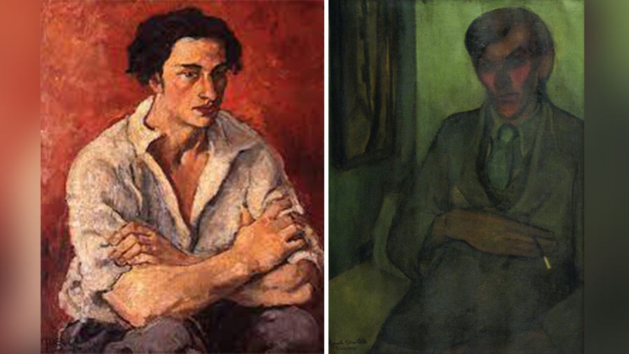 The portraits of Boris Taslitzky (left) and Malcolm Muggeridge, as painted by Sher-Gil