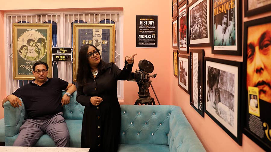 Co-owners of Tribe Cafe, Sanjay Roy Chowdhury and Shilpa Chakraborty have created a room dedicated to Satyajit Ray’s works