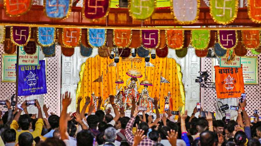 Joyous celebrations at Govind Dev temple in Jaipur