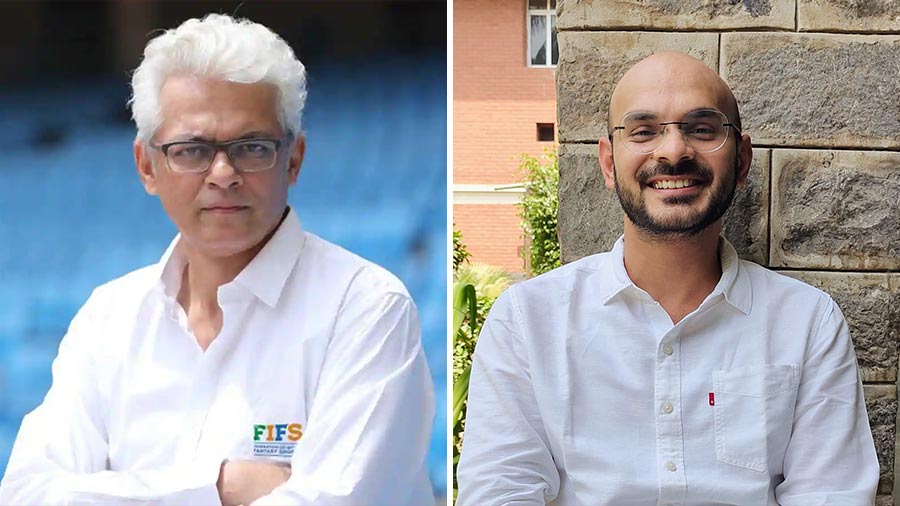 Joy Bhattacharjya (left) and Amit Sinha managed to incorporate multiple perspectives in their book to analyse what made Dhoni what he is