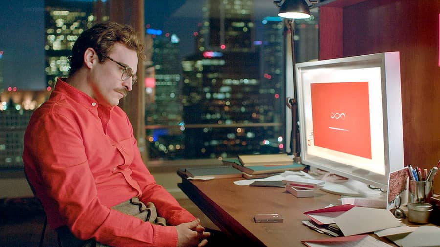 Joaquin Phoenix in a scene from ‘Her’